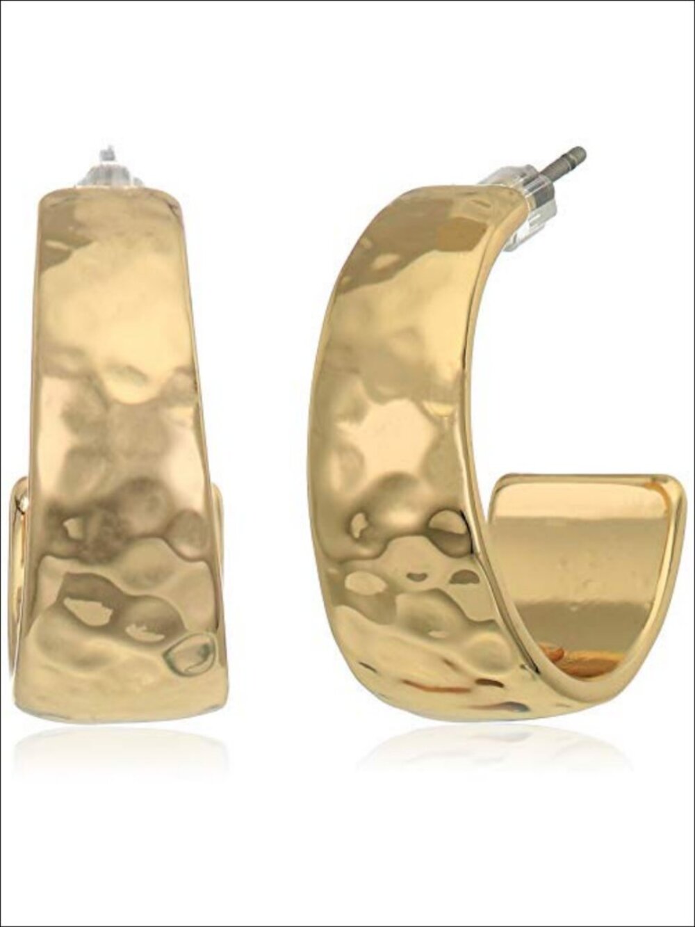 Small Gold Tone Hoop Earrings Click-Top Lightweight Everyday Jewelry